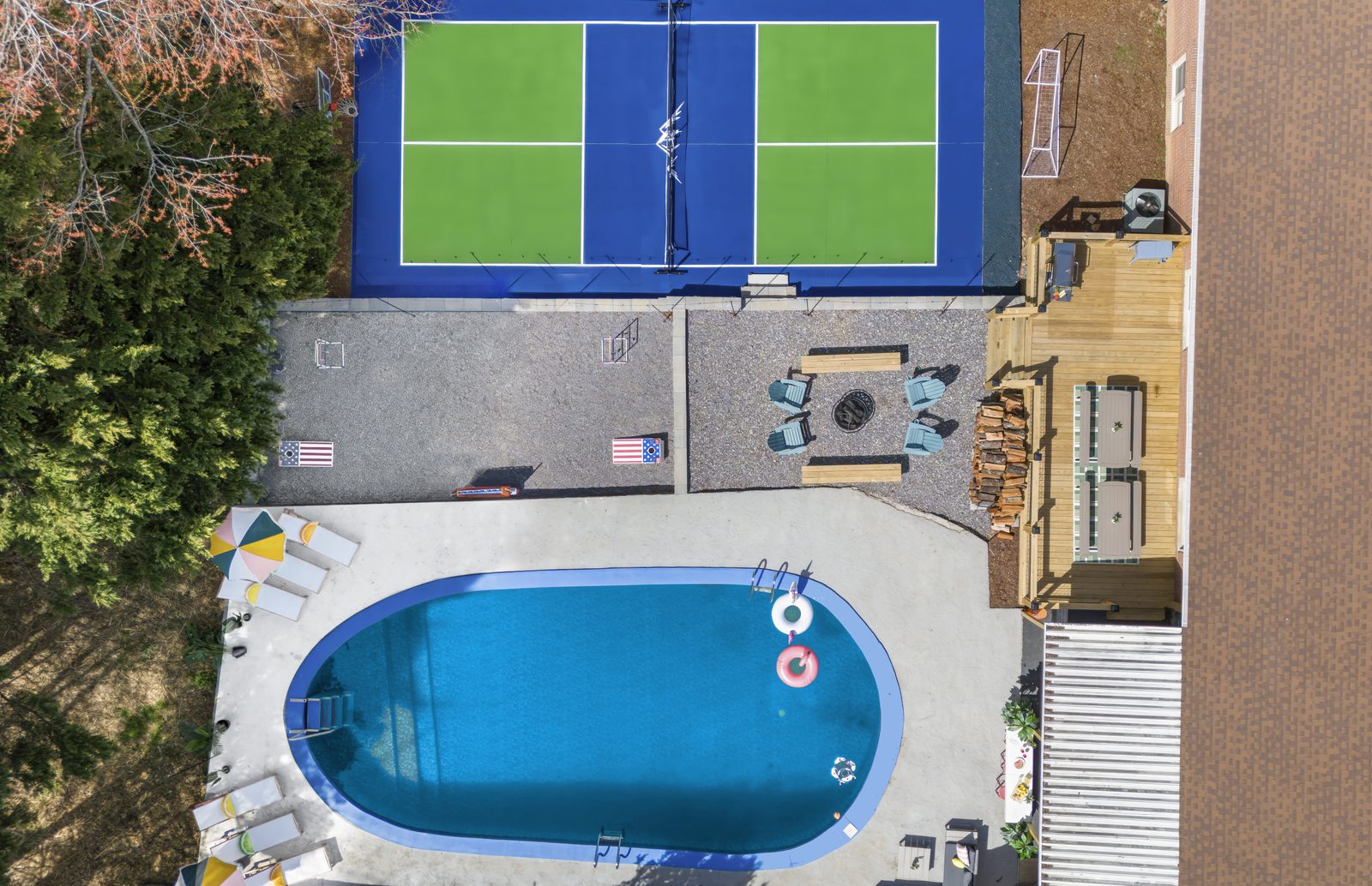 Anchor-managed short-term rental property in Asheville, NC with pool and pickleball court