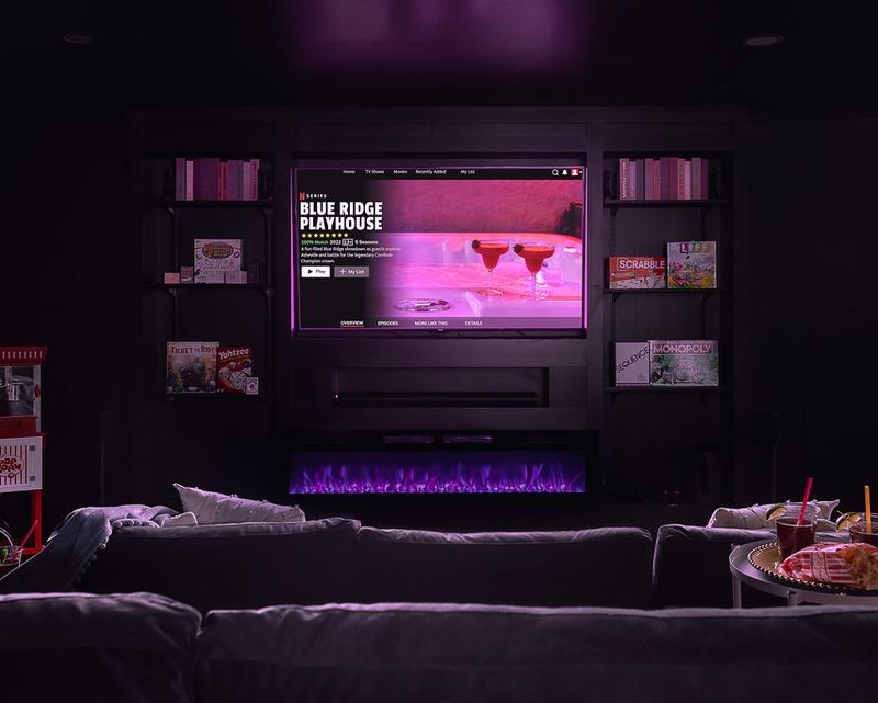 Home theater room at an Anchor-managed Asheville property